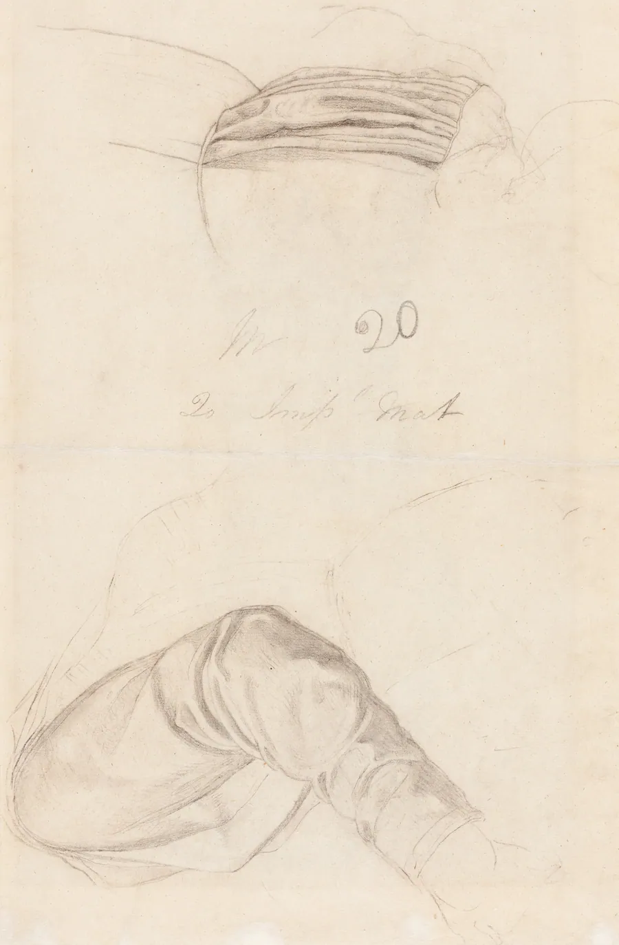 Two Drapery Studies [verso] by Ford Madox Brown