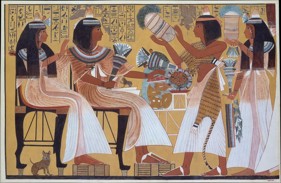 Ipuy and Wife Receive Offerings from Their Children (substantially restored) by Norman de Garis Davies