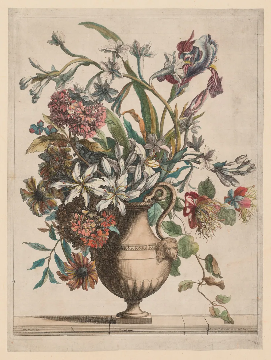 Liure de Toutes Sortes de fleurs d'après nature:  Vase of Flowers by Jean-Baptiste I Monnoyer