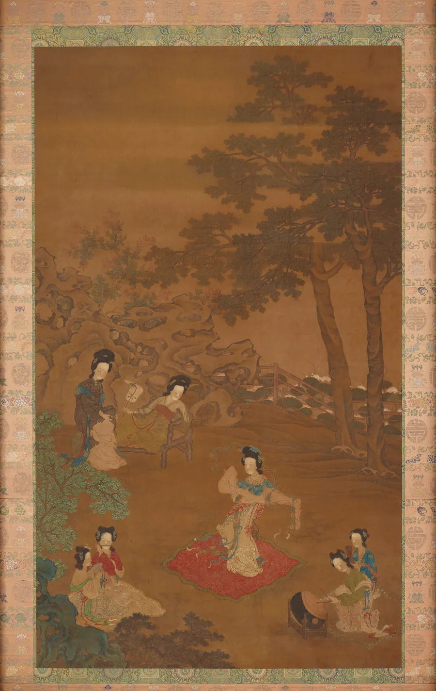 Dancer and musicians in a garden by Formerly attributed to Zhou Wenju (傳)周文矩 (active mid-10th century)