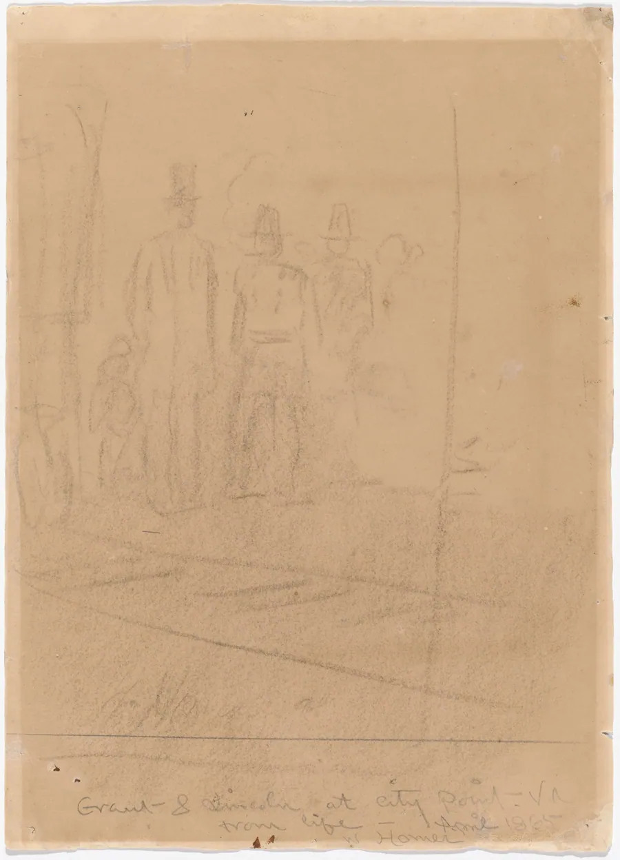 Grant and Lincoln at City Point, Virginia [recto] by Winslow Homer