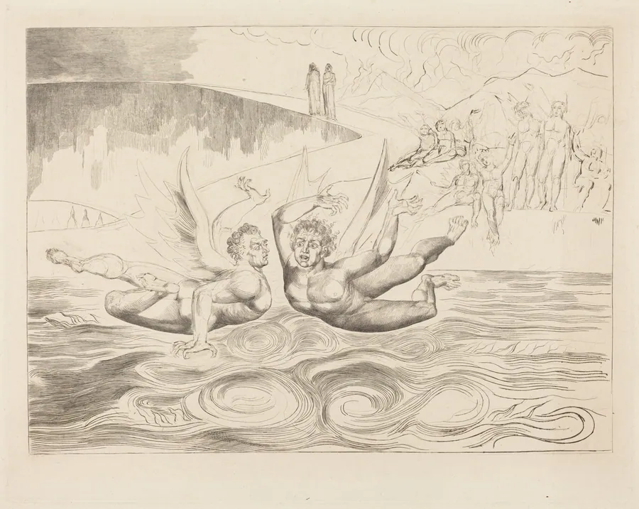 The Circle of the Corrupt Officials; the Devils Mauling Each Other by William Blake