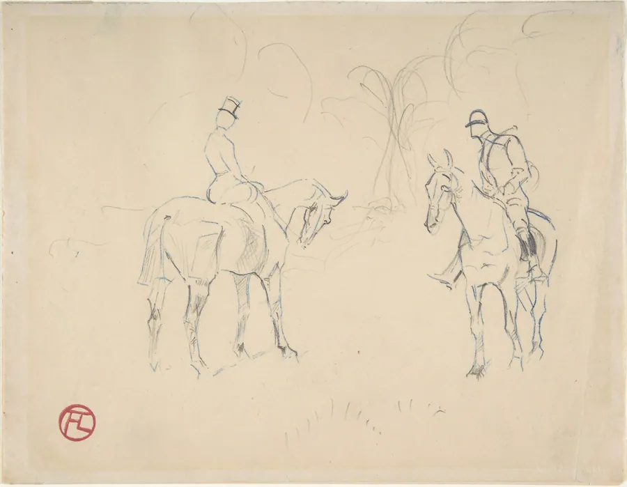 A Woman and a Man on Horseback by Henri de Toulouse-Lautrec