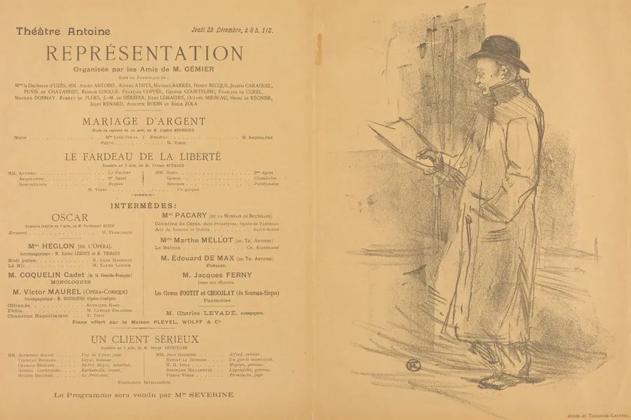 Mariage d'argent; Le Fardeau de la liberté; Un Client sérieux [recto] by Henri de Toulouse-Lautrec