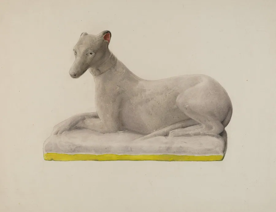 Chalkware Greyhound by Gertrude Koch