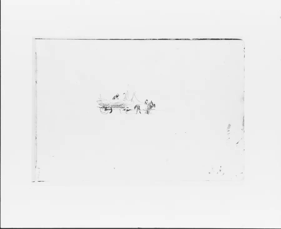 Men with a Hayrick drawn by Two Horses (from Sketchbook VII) by William Trost Richards