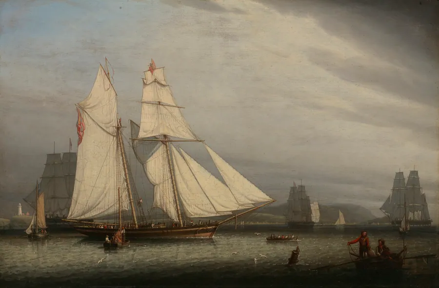 Harbor Scene by Robert Salmon, born Whitehaven, England 1775-died Cumberland, England 1848