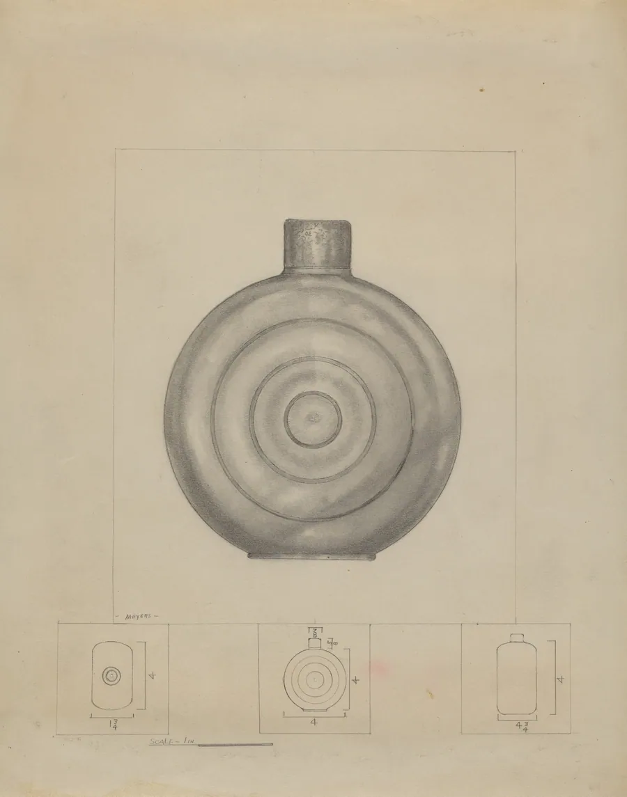 Pewter Dram Bottle by Henry Meyers