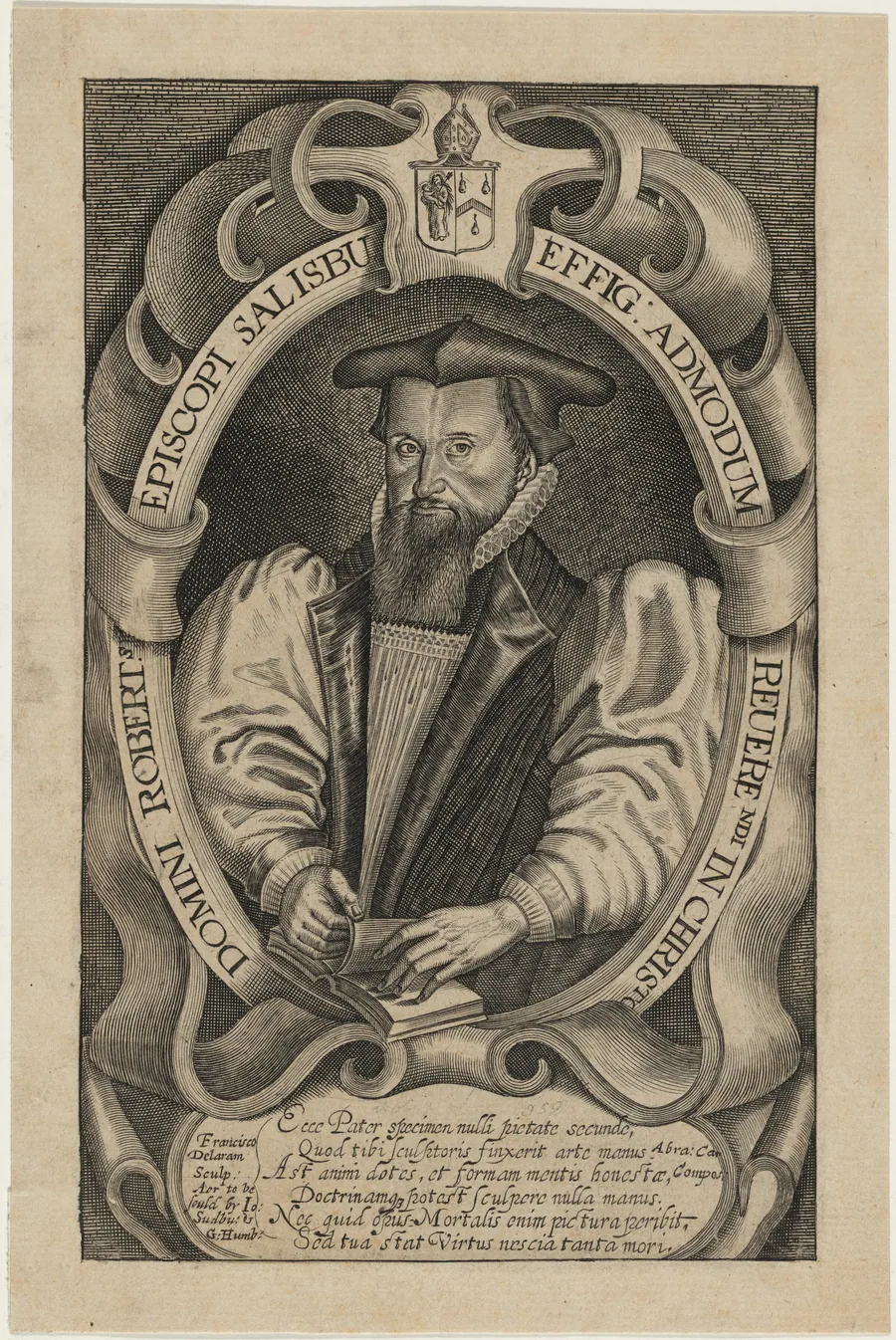 Domini Robert Episcopi Salisbury (Robert Abbot, Bishop of Salisbury) by Francis Delaram