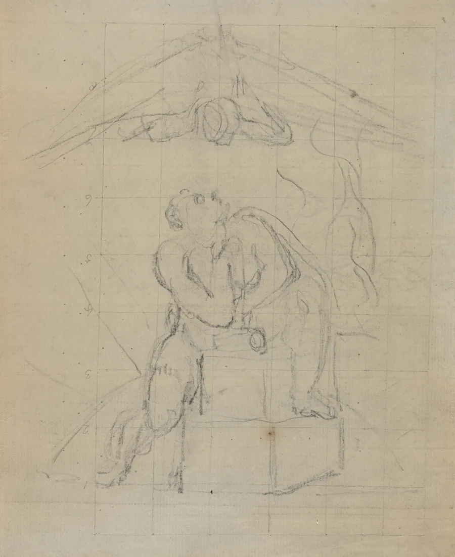 Los and His Spectre [verso] by William Blake