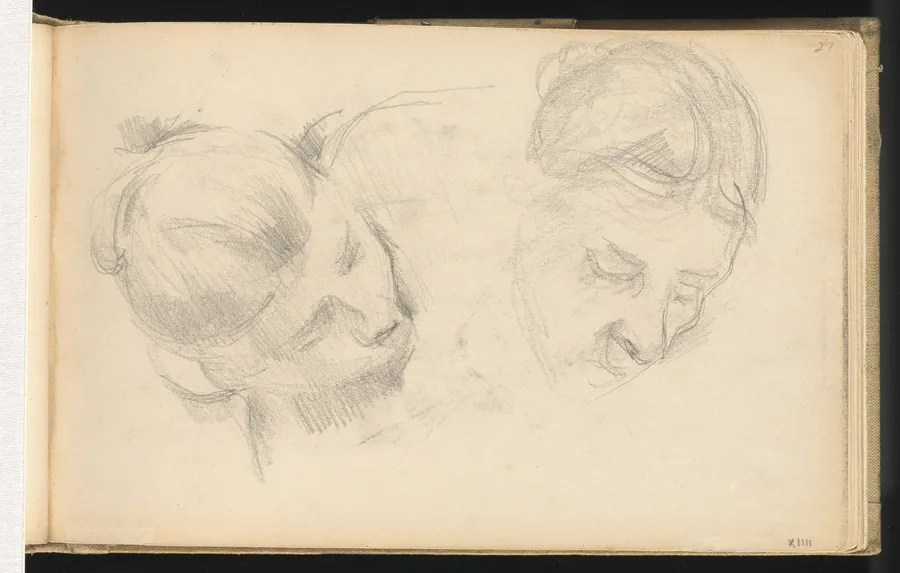 Two Heads of Women by Paul Cezanne