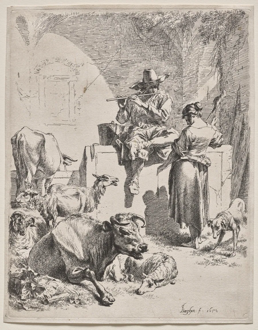 The Piping Shepherd by Nicolaes Berchem