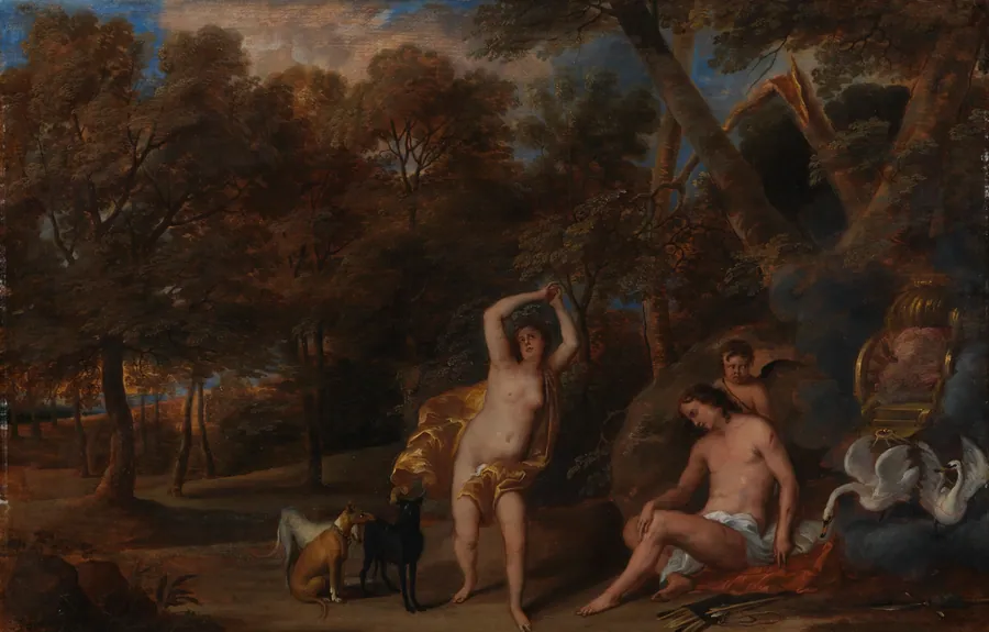 Venus begræder den døde Adonis by Frans Wouters