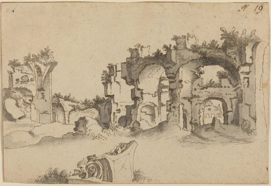 The Baths of Caracalla, Rome by Willem van Nieuwlandt II