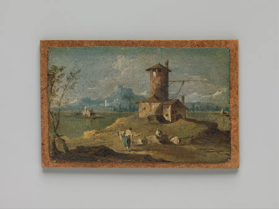 Capriccio with an Island, a Tower, and Houses by Francesco Guardi