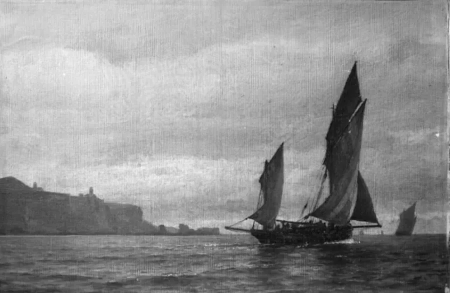 Fiskerbåde ved en Kyst by Carl Neumann