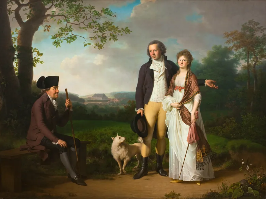 Niels Ryberg med sin søn Johan Christian og svigerdatter Engelke, f. Falbe by Jens Juel
