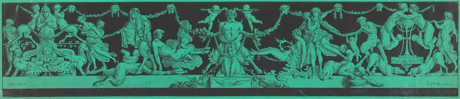 A Bacchanale with Egyptian and Classical Figures by Jean-Philippe-Guy le Gentil, Comte de Paroy