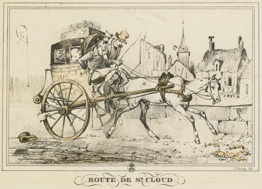 Scenes of Daily Life, Roads and Paths: Road to Saint-Cloud (Scènes de la vie quotidienne, Route et Chemins: Route de Saint-Cloud) by Carle Vernet