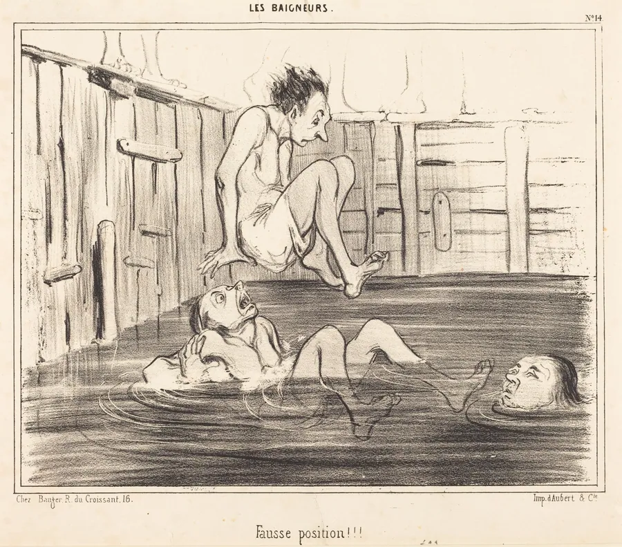 Fausse position!!! by Honoré Daumier