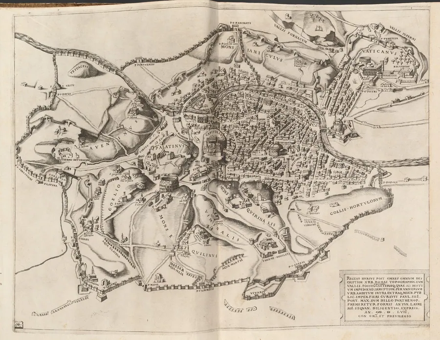 Topographical Map of Ancient Rome by Nicolas Beatrizet