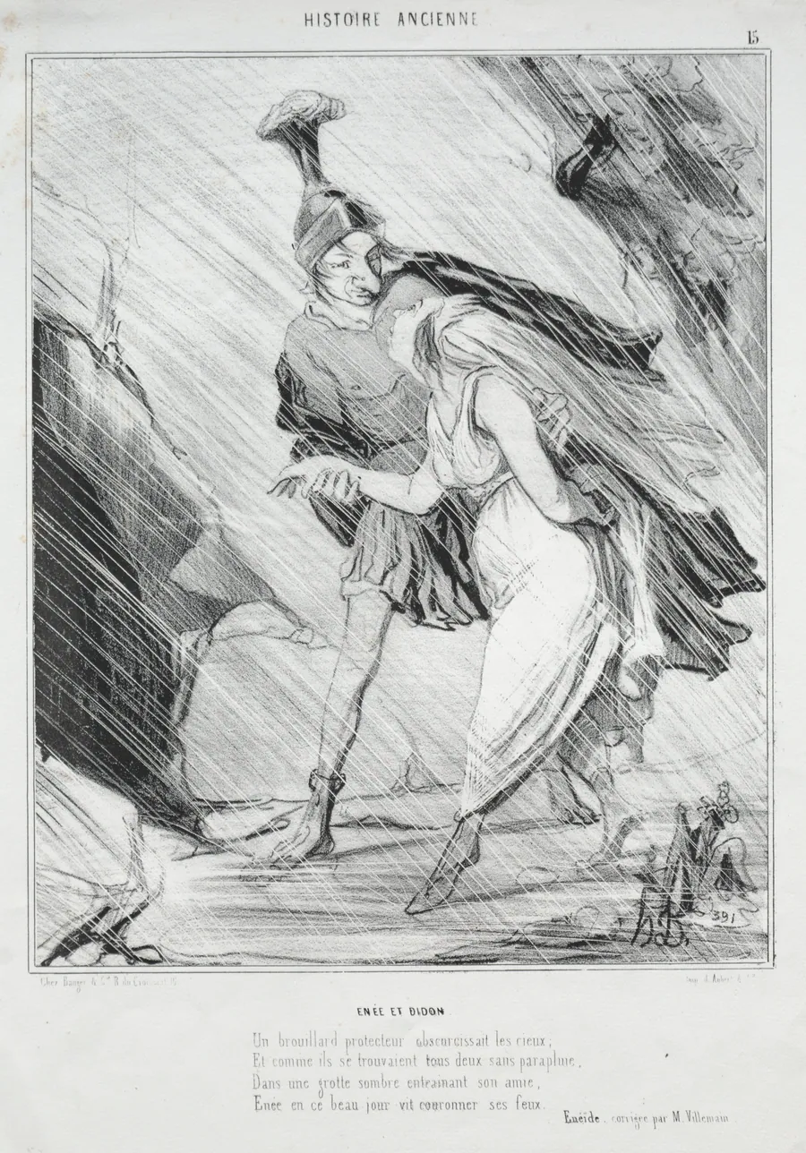 Aeneas and Dido by Honoré Daumier