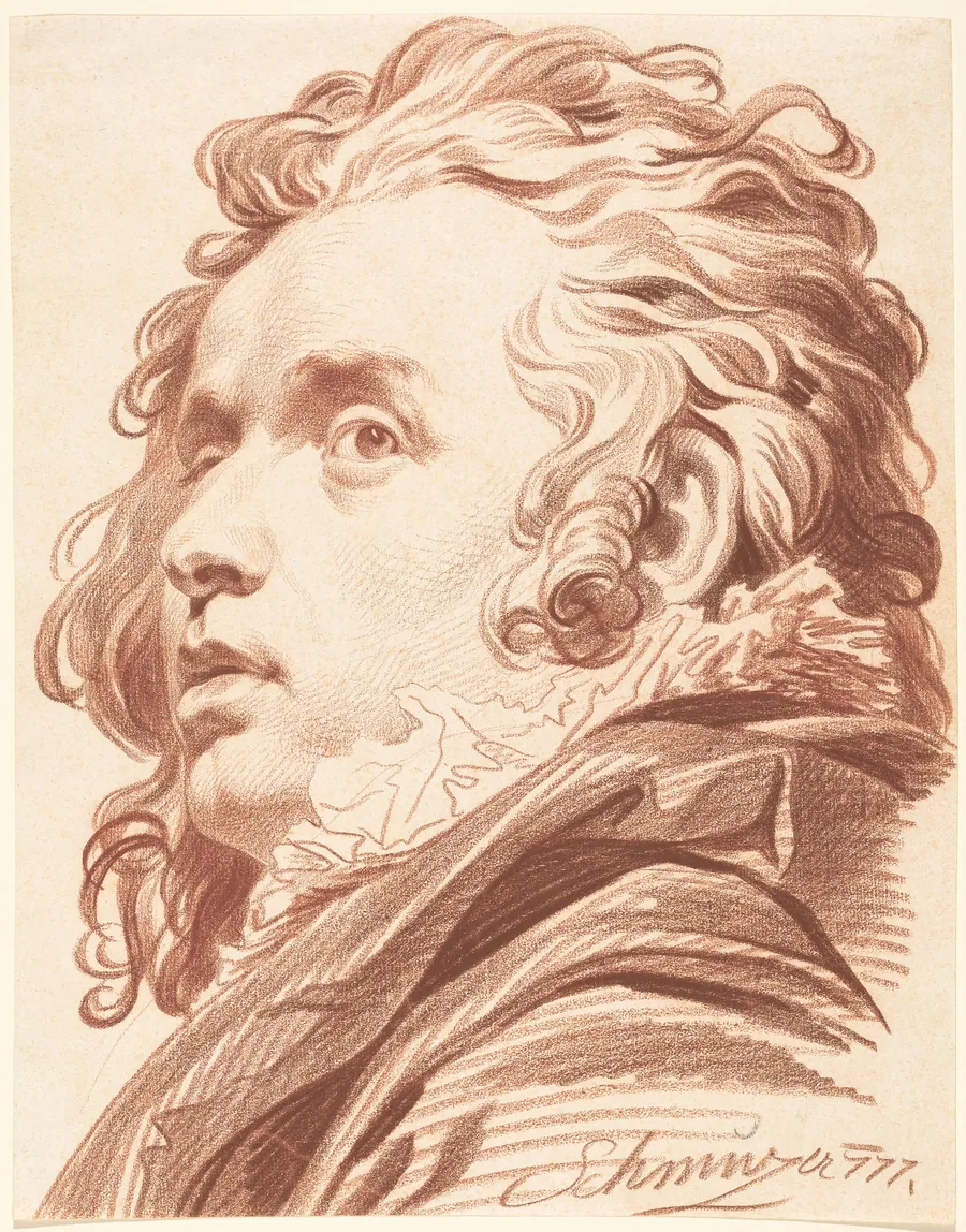 A Young Man with Flowing Hair by Jacob Matthias Schmutzer