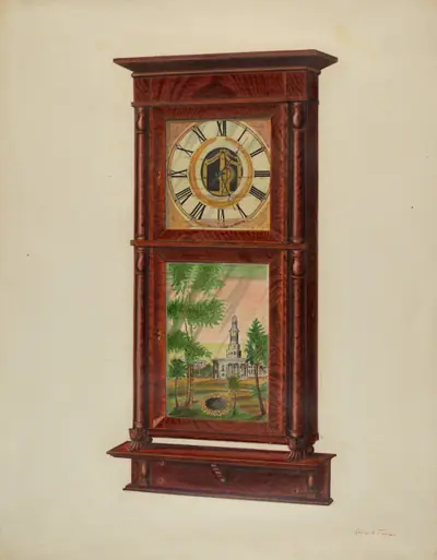 Wall Clock with Mantel