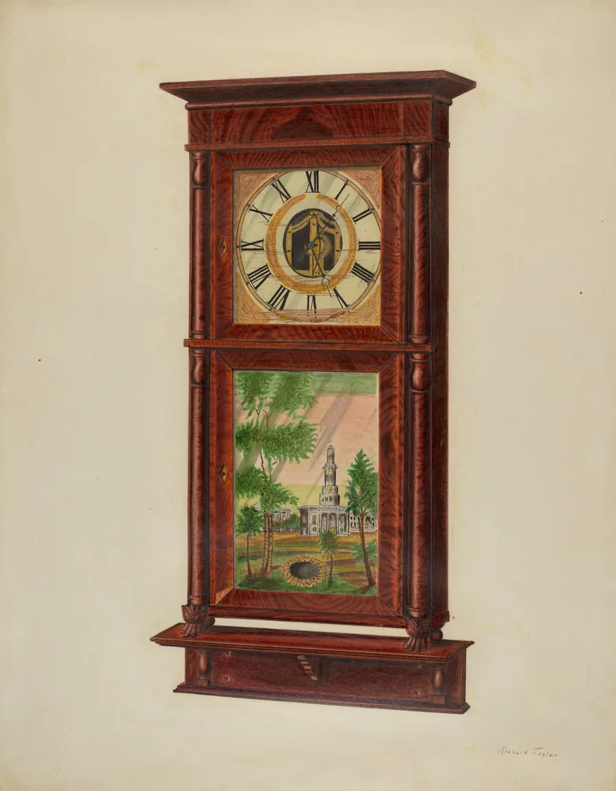 Wall Clock with Mantel by Richard Taylor