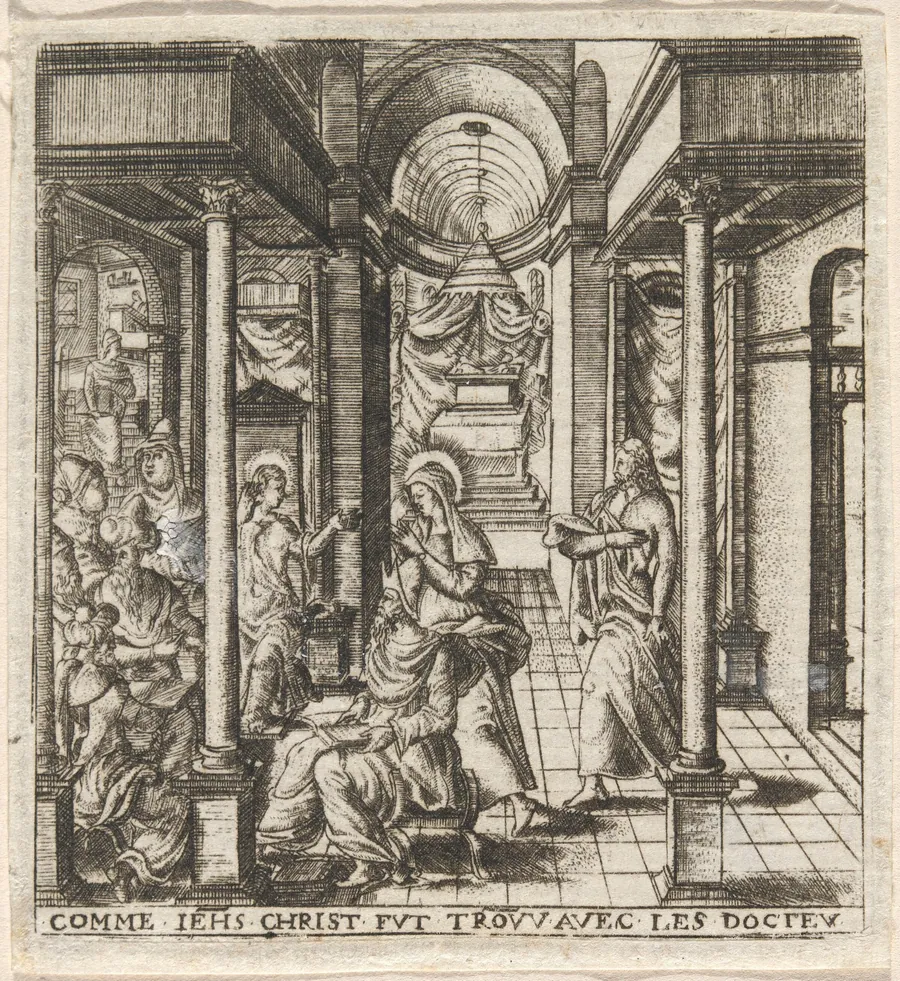 Mary and Joseph Find the Boy Jesus in the Temple with the Doctors by Léonard Gaultier
