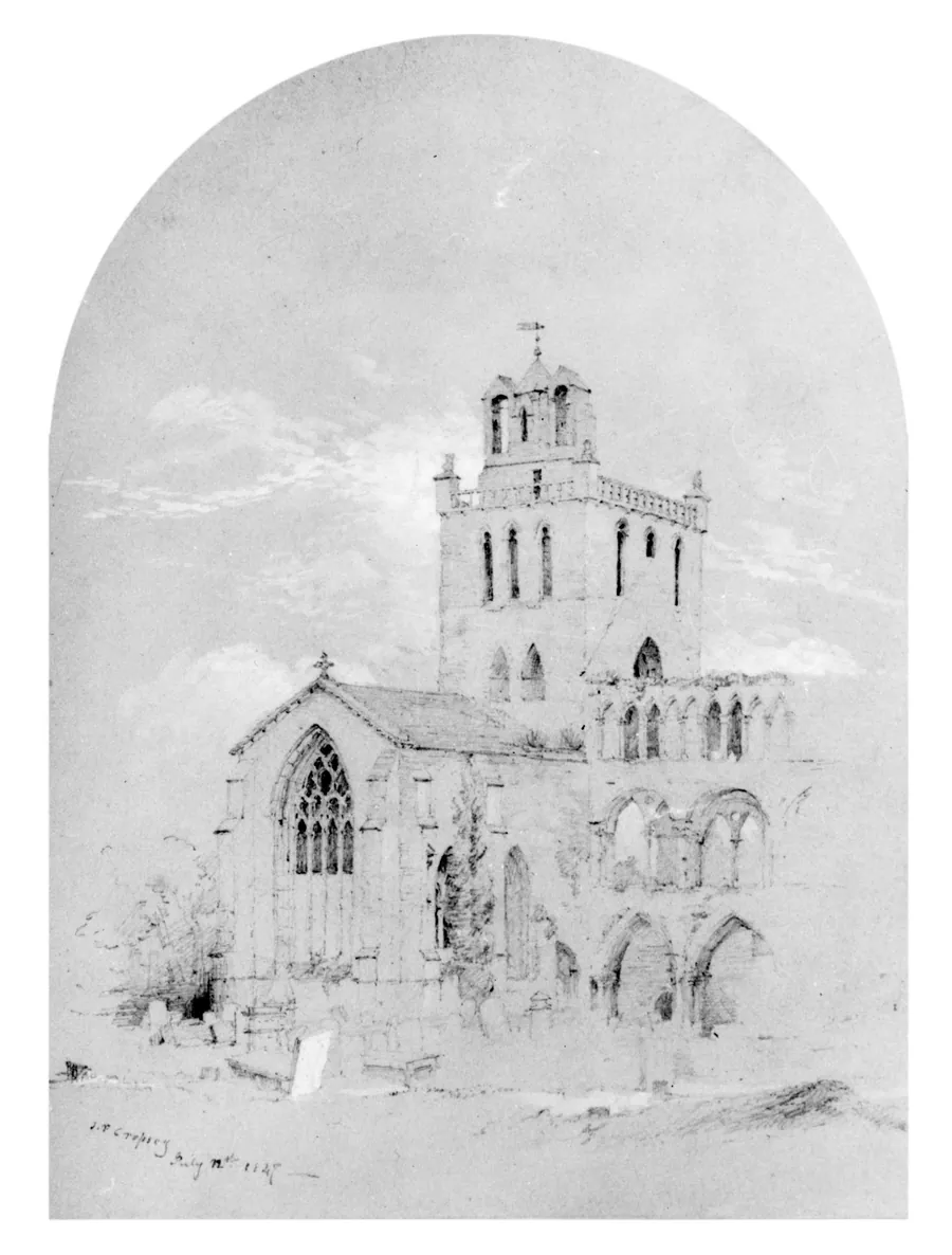Jedburgh Abbey (from  Cropsey Album) by Jasper Francis Cropsey