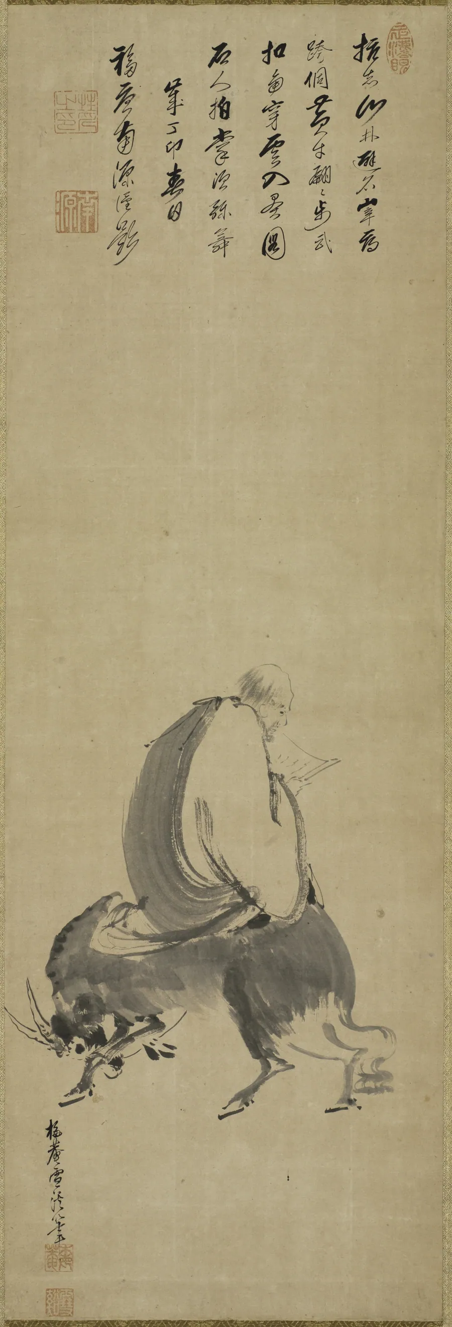 Weizheng Riding on an Ox by Yamaguchi Sekkei