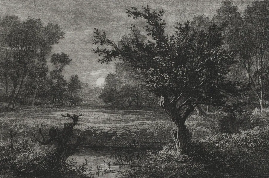 Moonrise in the Andilly Valley by Charles François Daubigny