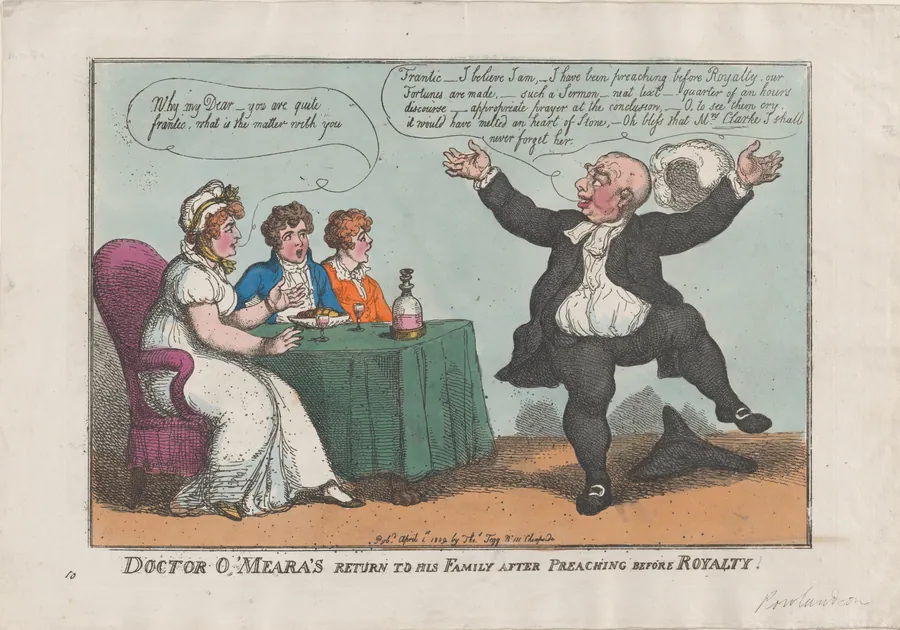 Doctor O'Meara's Return to His Family After Preaching Before Royalty by Thomas Rowlandson