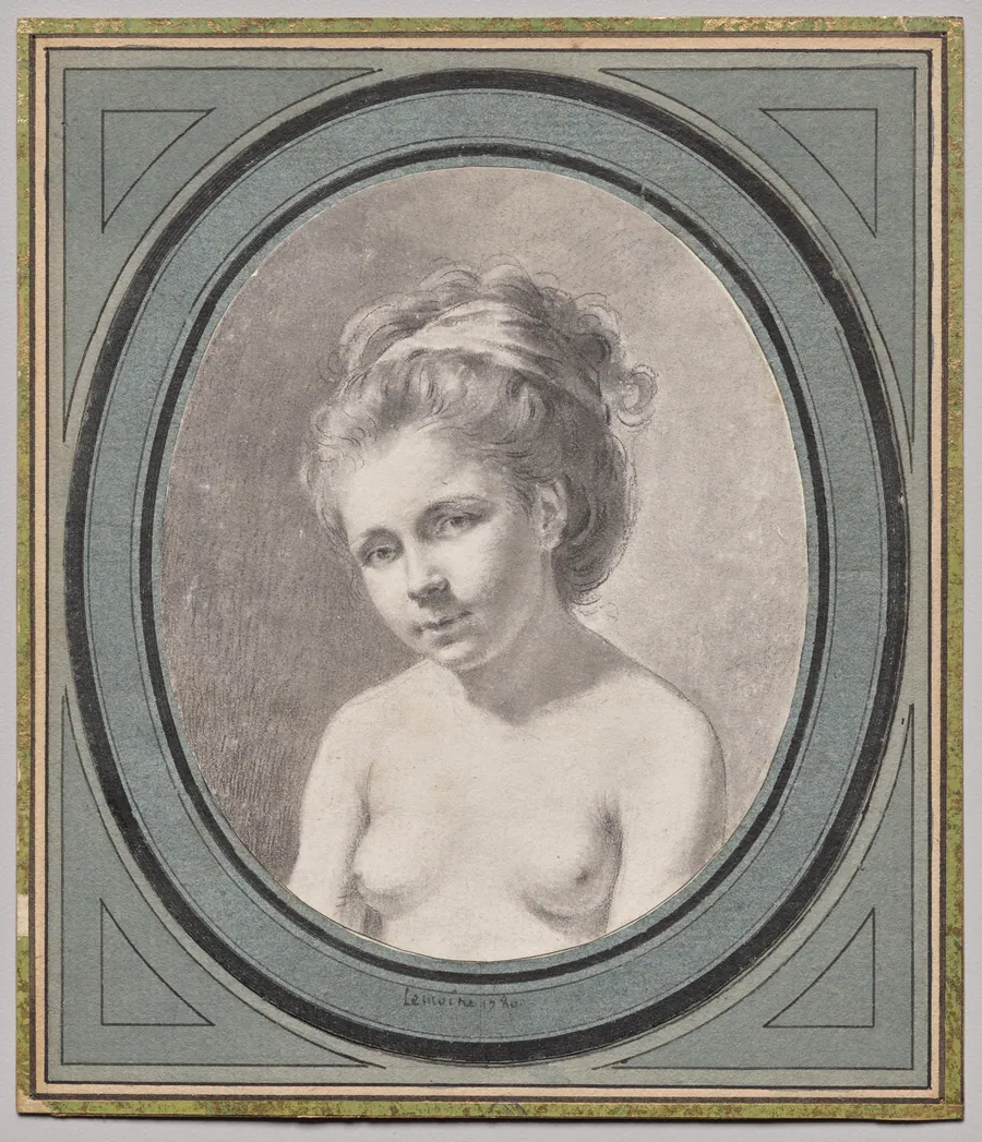 Bust of a Nude Woman by Jacques-Antoine-Marie Lemoine