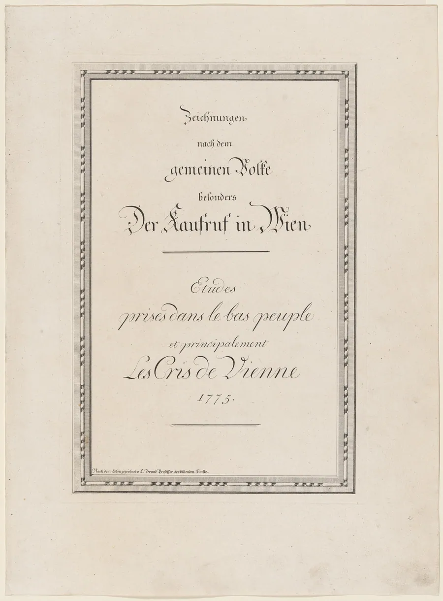 Zeichnungen nach dem gemeinen Volke besonders Der Kaufruf in Wien / Etudes prises dans le bas peuple et principalement Les cris de Vienne (Cries of Vienna) by Johann Christian Brand