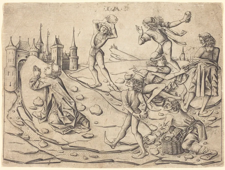 The Stoning of Saint Stephen by Israhel van Meckenem