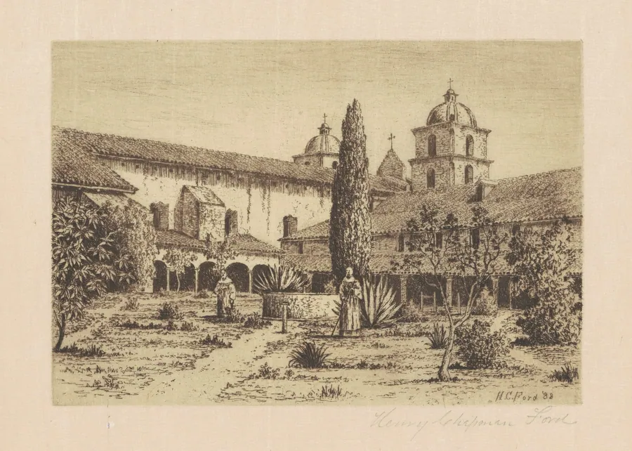 Garden, Mission Santa Barbara by Henry Chapman Ford