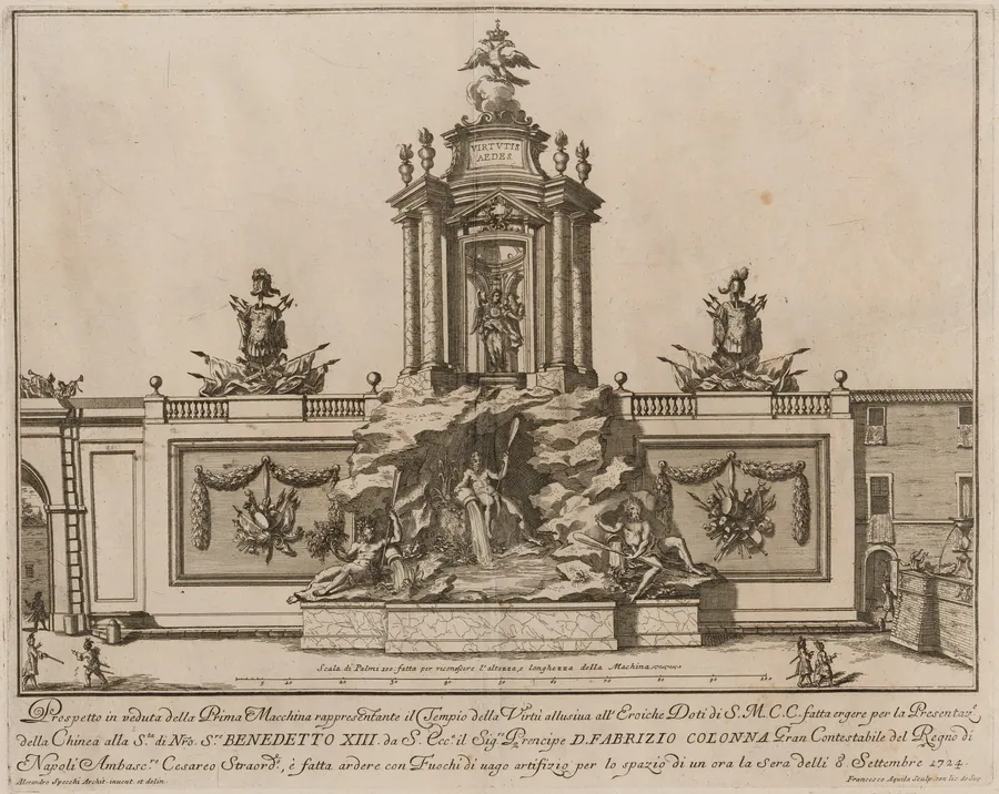 The Prima Macchina for the Chinea of 1724: The Temple of Virtue by Francesco Faraone Aquila