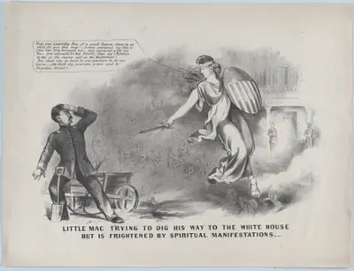 Little Mac Trying to Dig His Way to the White House, But is Frightened by Spiritual Manifestations