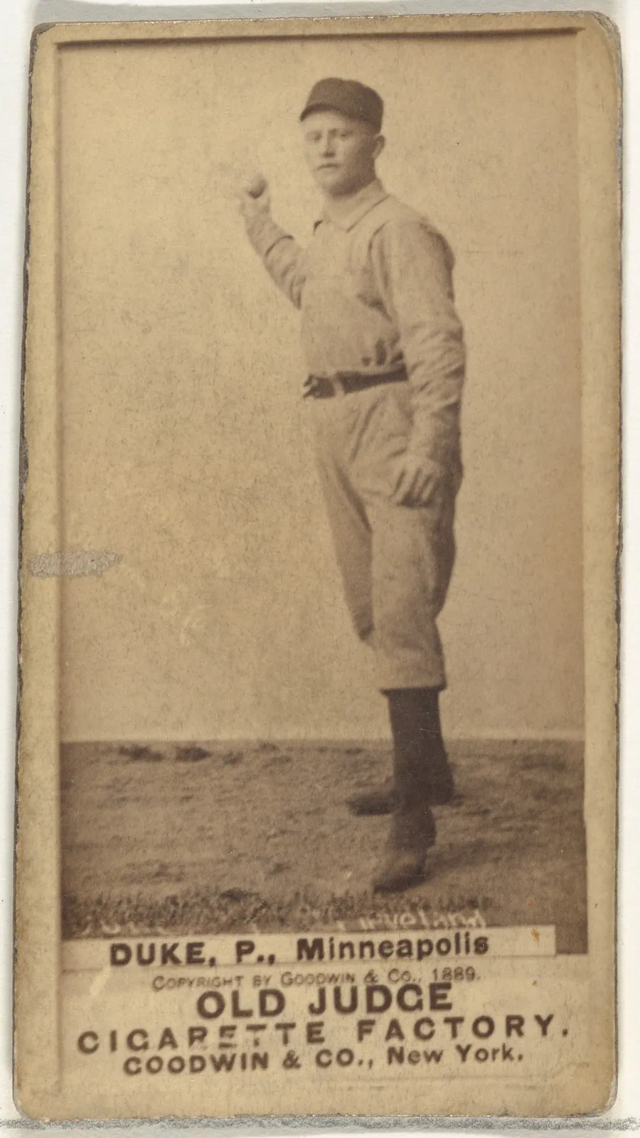 Martin F. "Duck" Duke, Pitcher, Minneapolis, from the Old Judge series (N172) for Old Judge Cigarettes by Goodwin & Company