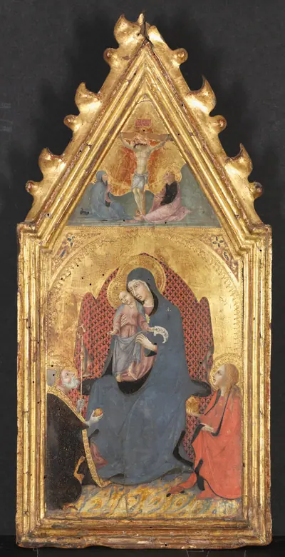 Virgin and Child Adored by Saints Mary Magdalene and Nicolas of Bari; Christ Crucified with the Virgin and Saint John the Evangelist