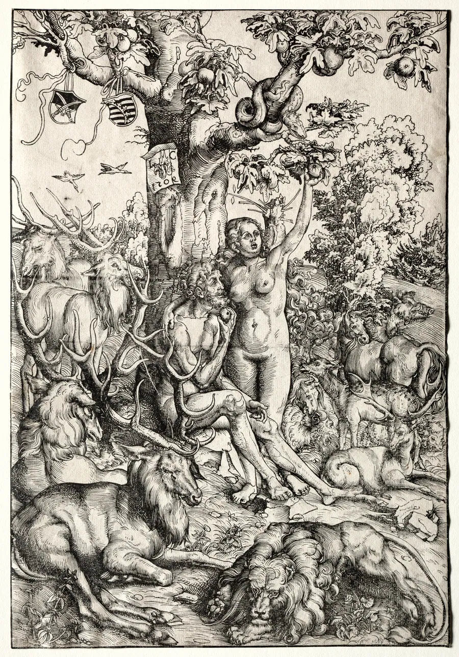 Adam and Eve in Paradise by Lucas Cranach