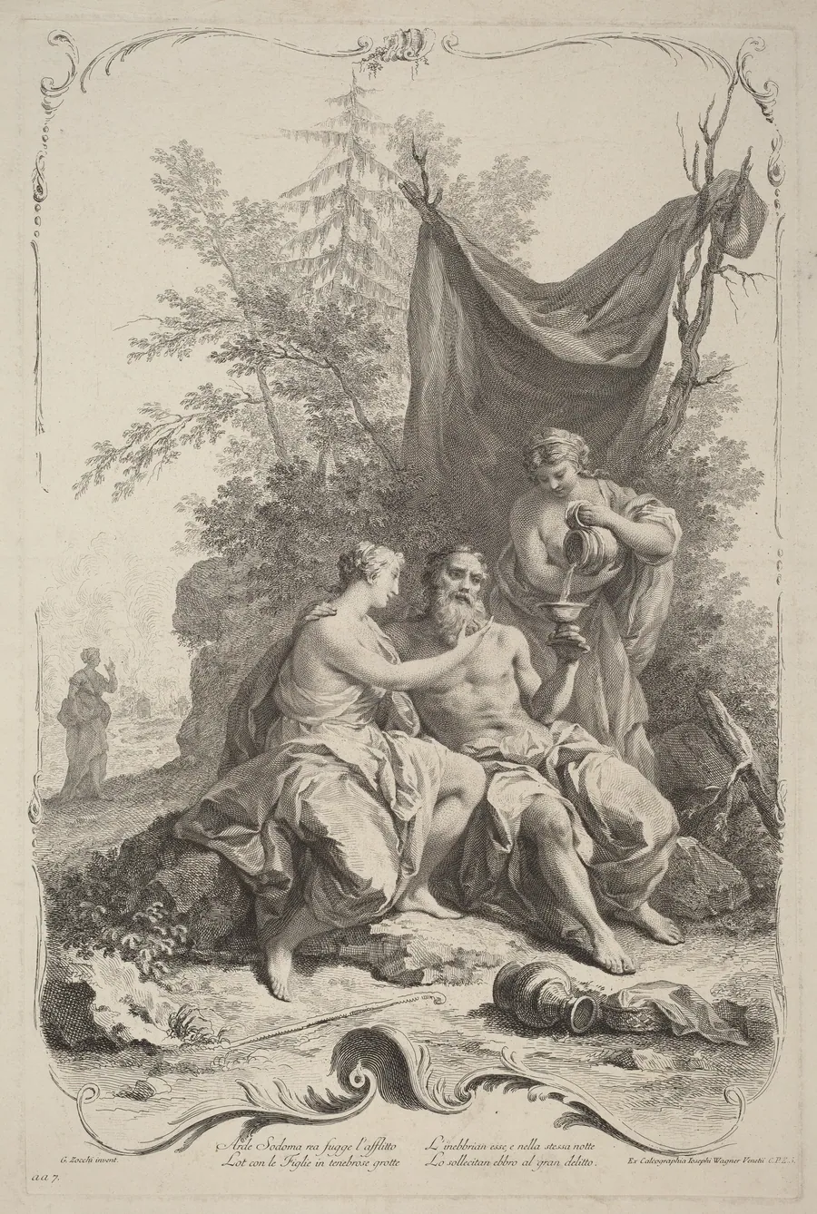 Lot and His Daughters by Joseph Wagner