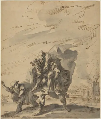 Aeneas Carrying Anchises from Burning Troy
