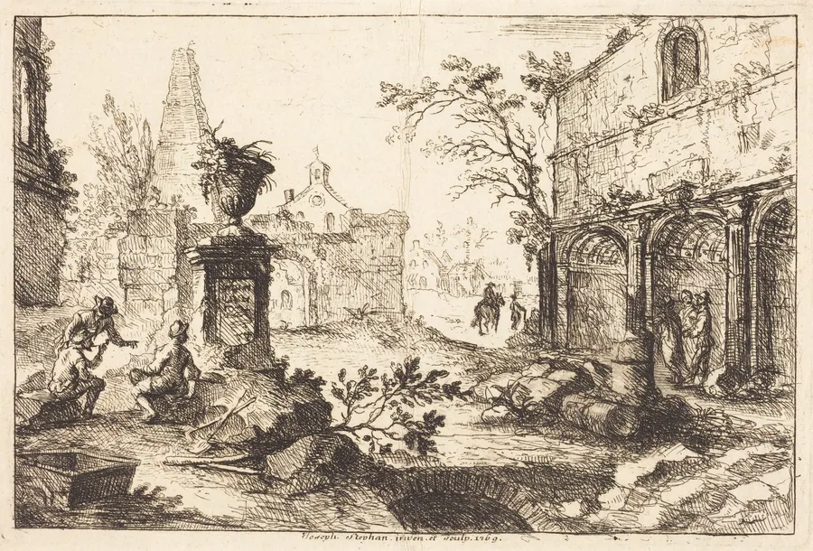 Architectural Fantasy with Roman Ruins by Joseph Stephan