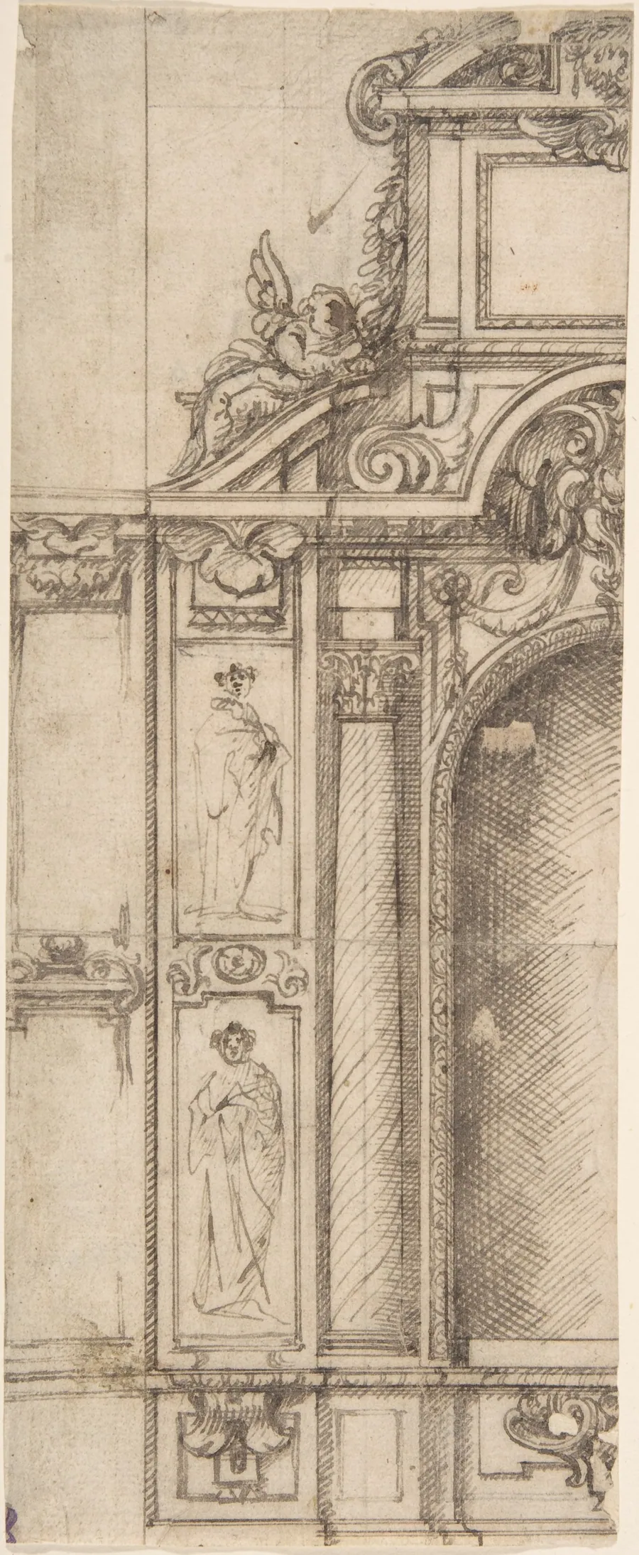 Left Half of the Design for an Altar by Anonymous, Spanish, 17th century