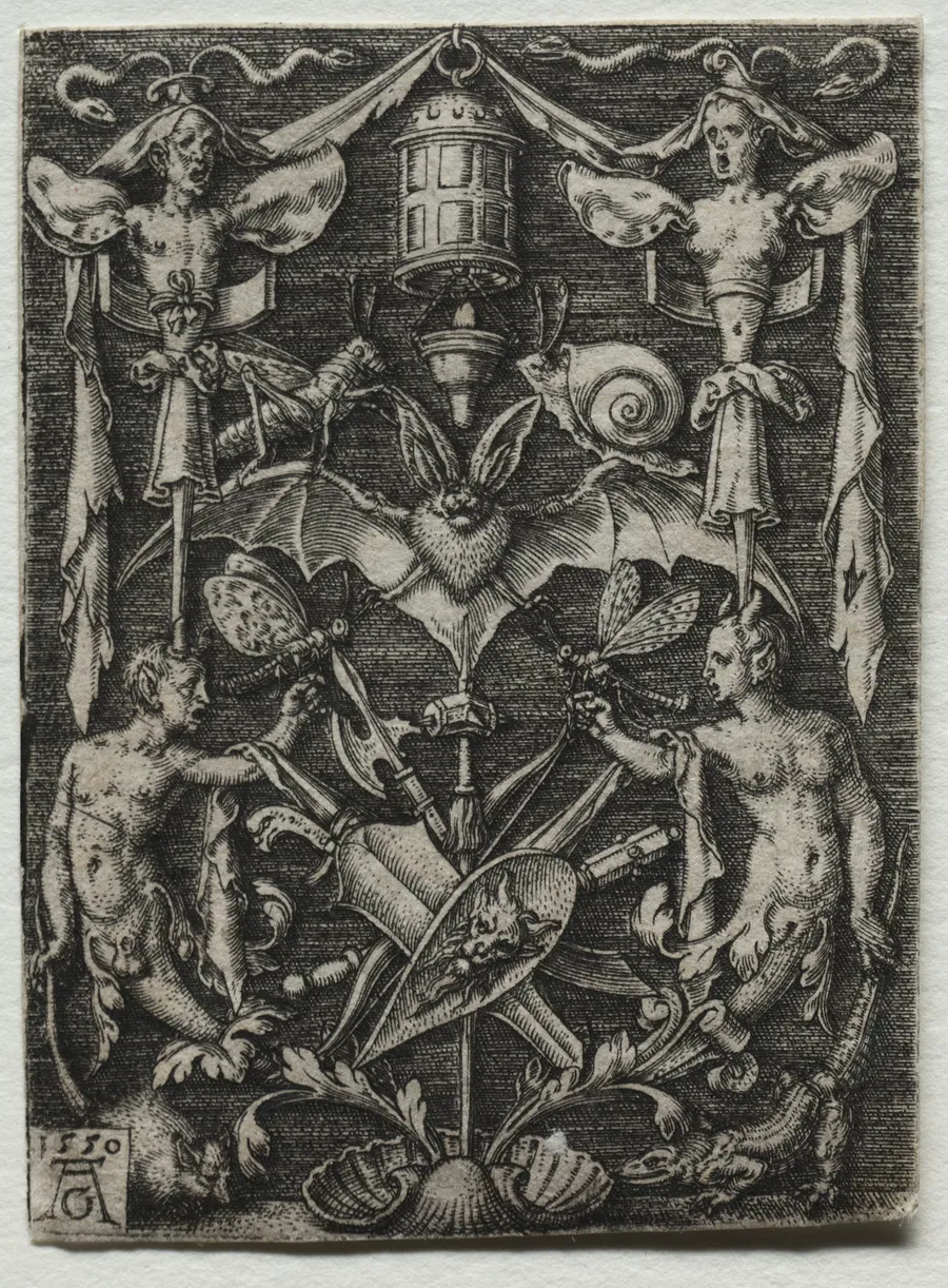 Ornament Design with a Bat in the Center by Heinrich Aldegrever