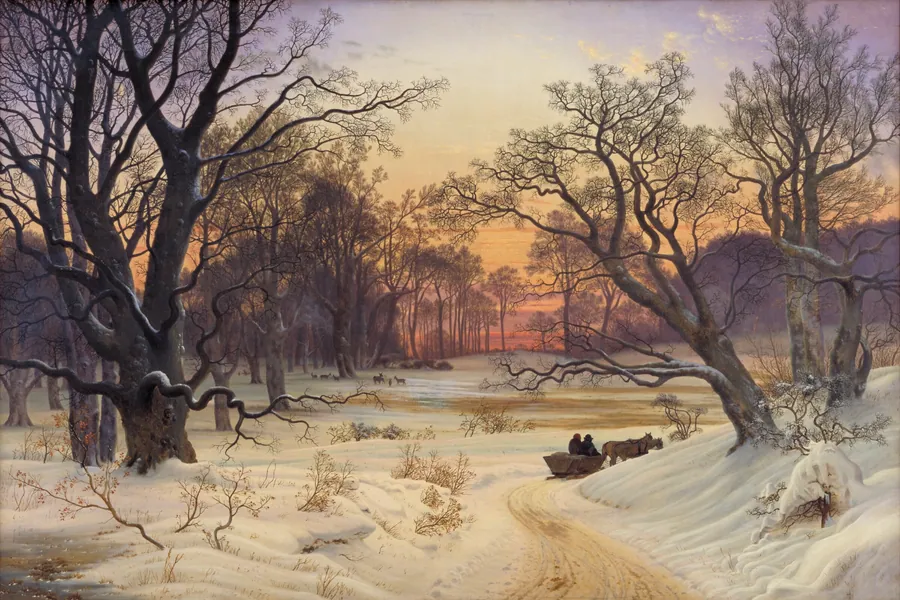 Vinteraften i en skov by Vilhelm Kyhn