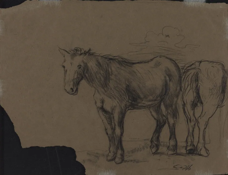 Horses by French 19th Century